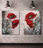 Apotheose Multicolour Multicolor Canvas Unframed Floral Art Print Set of 2