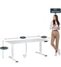 Apple Flexi Study Table with Motorized Height Adjusting Feature in White Finish