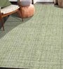 Apple Green Plaid Wool 2X3 Hand-Tufted Carpet