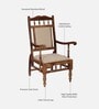 Appleby Sheesham Wood Arm Chair In Rustic Teak Finish