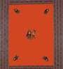 Orange Jaipuri Hand Made Embroidery Patch Work 240 TC Cotton 1 Double Bedsheet with 2 Pillow Covers