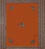 Orange Jaipuri Hand Made Embroidery Patch Work 240 TC Cotton 1 Double Bedsheet with 2 Pillow Covers