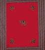 Red Jaipuri Hand Made Embroidery Patch Work 240 TC Cotton 1 Double Bedsheet with 2 Pillow Covers