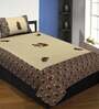 Cream Traditional 240 TC Cotton Blend Single Bed Sized Bed Sheets With 1 Pillow Cover