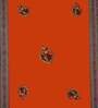 Orange Jaipuri Hand Made Embroidery Patch Work 240 TC Cotton 1 Single Bedhseet with 1 Pillow Cover