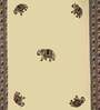 Cream Jaipuri Hand Made Embroidery Patch Work 240 TC Cotton 1 Single Bedhseet with 1 Pillow Cover