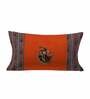 Orange Jaipuri Hand Made Embroidery Patch Work 240 TC Cotton 1 Single Bedhseet with 1 Pillow Cover