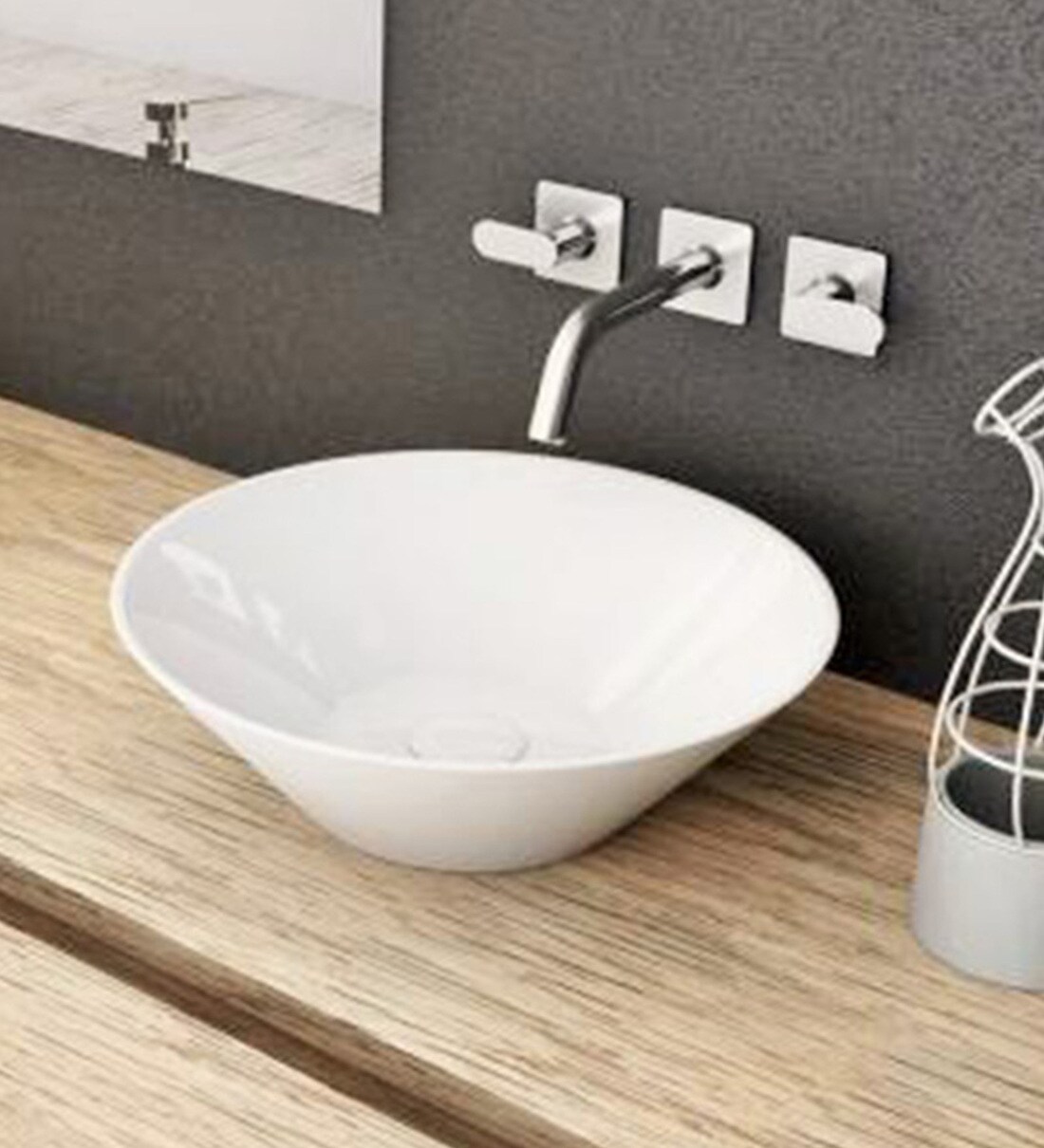 Buy Aqutop Star Ceramic White Table Top Wash Basin Online Wash Basins