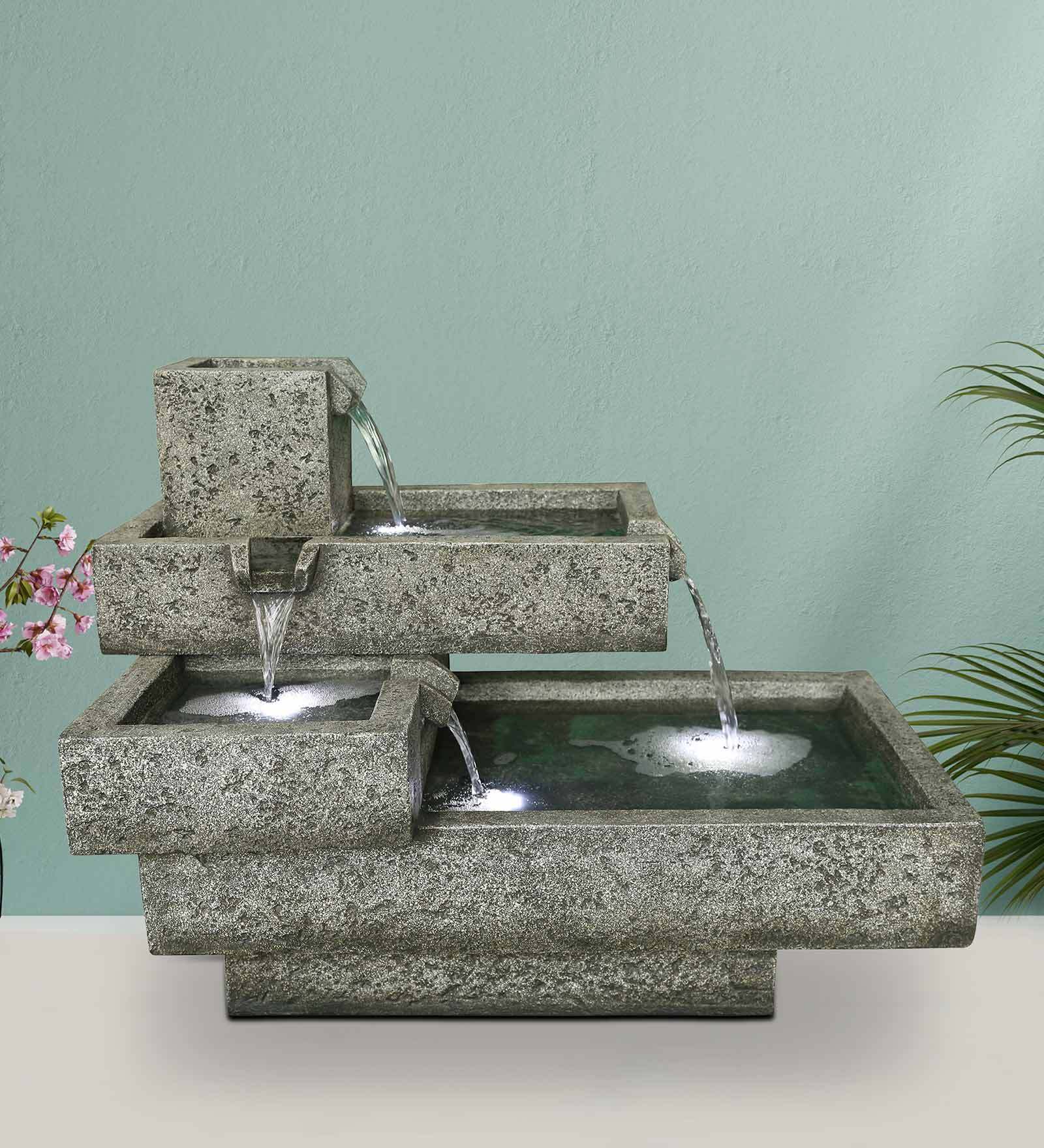 Aqua Bliss Grey Polyresin Water Fountain