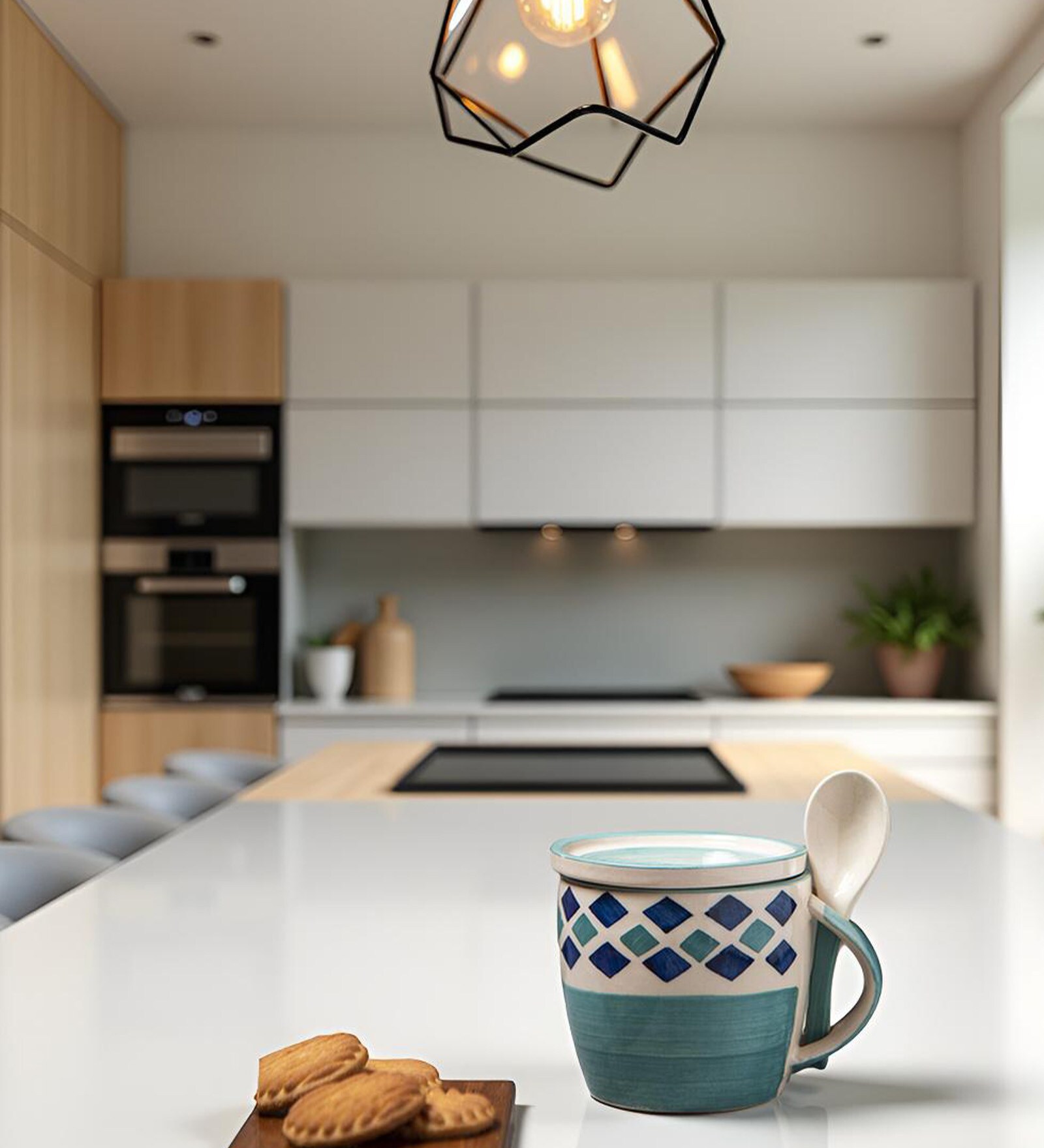 Aqua Blossom Cup & Coaster Set of 1 (330 ML Each) Microwave Safe Coffee Mug