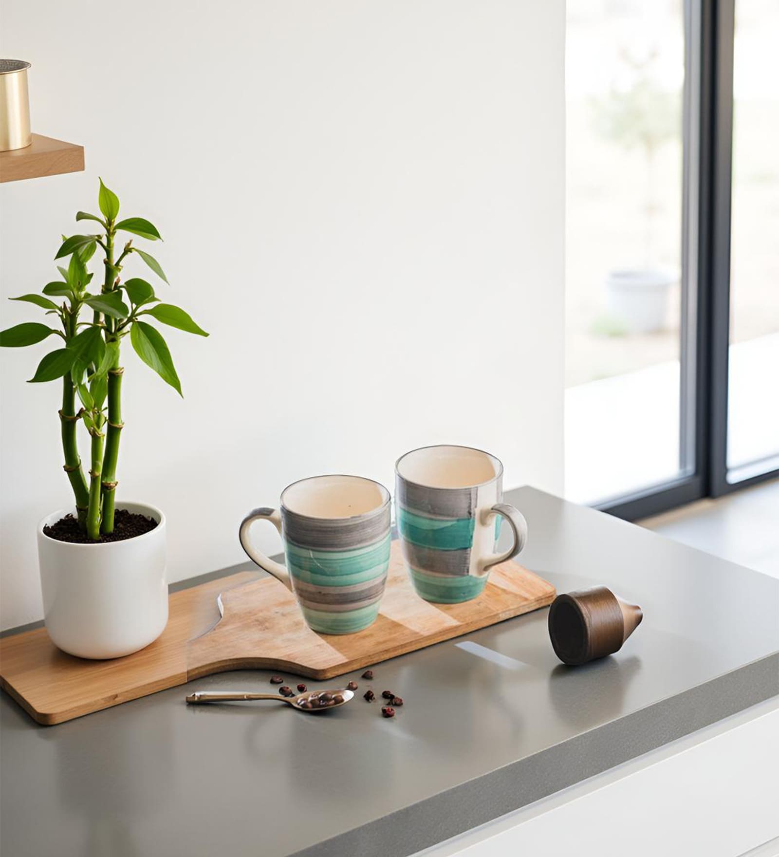 Aqua Mist Coffee Mug Set of 2 (275 ML Each) Microwave Safe Coffee Mugs