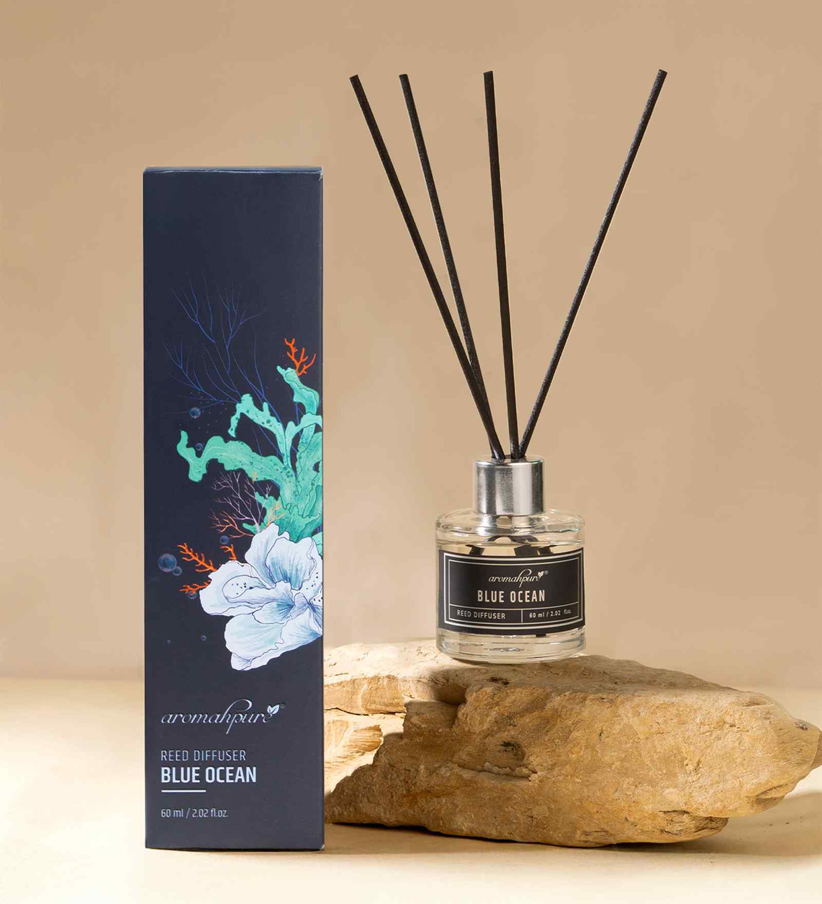 Aqua Premium Reed Diffuser 60 ML with 4 Fiber Reed Sticks