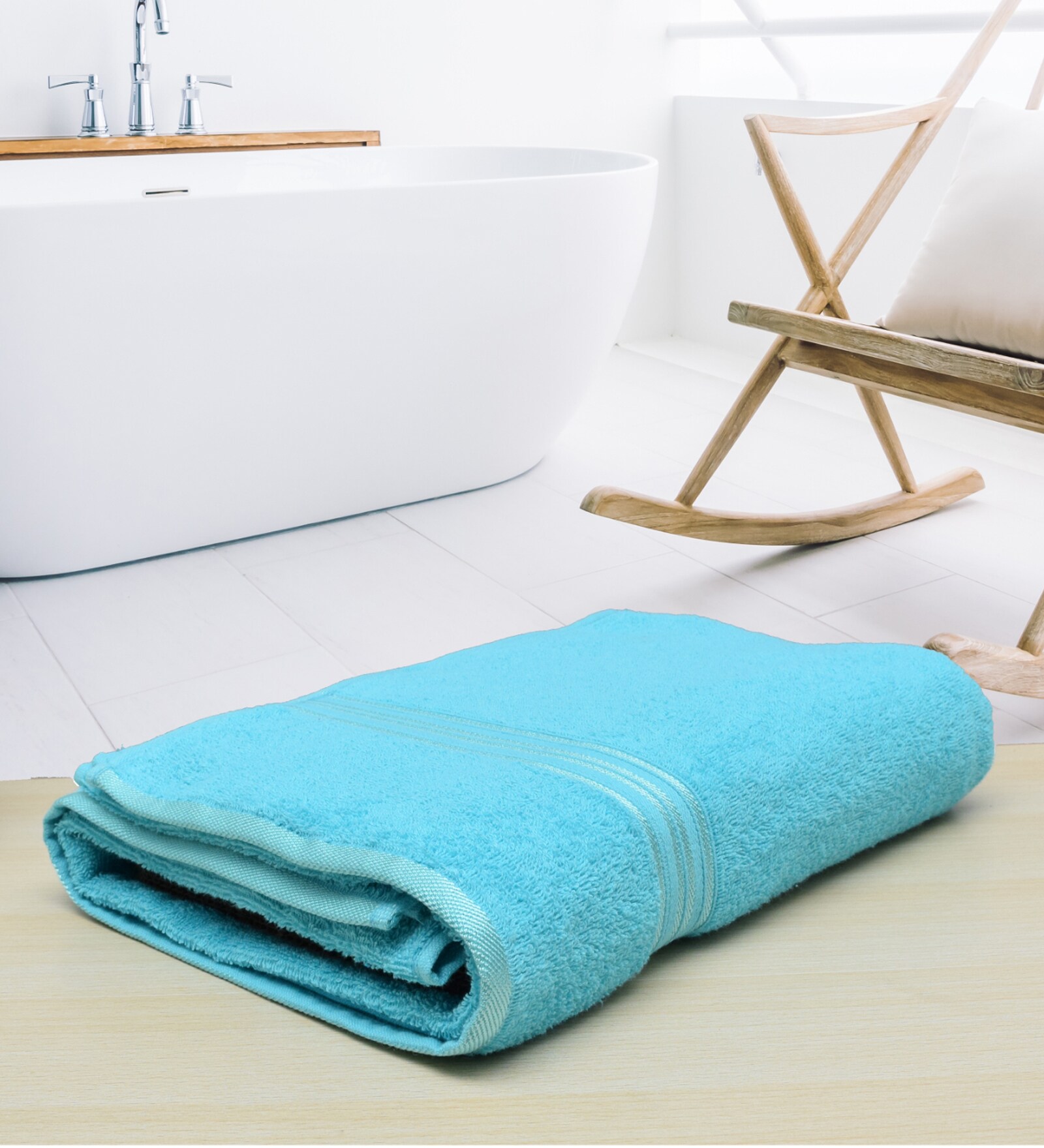 Aqua Solid 500 GSM Cotton Bath Towel