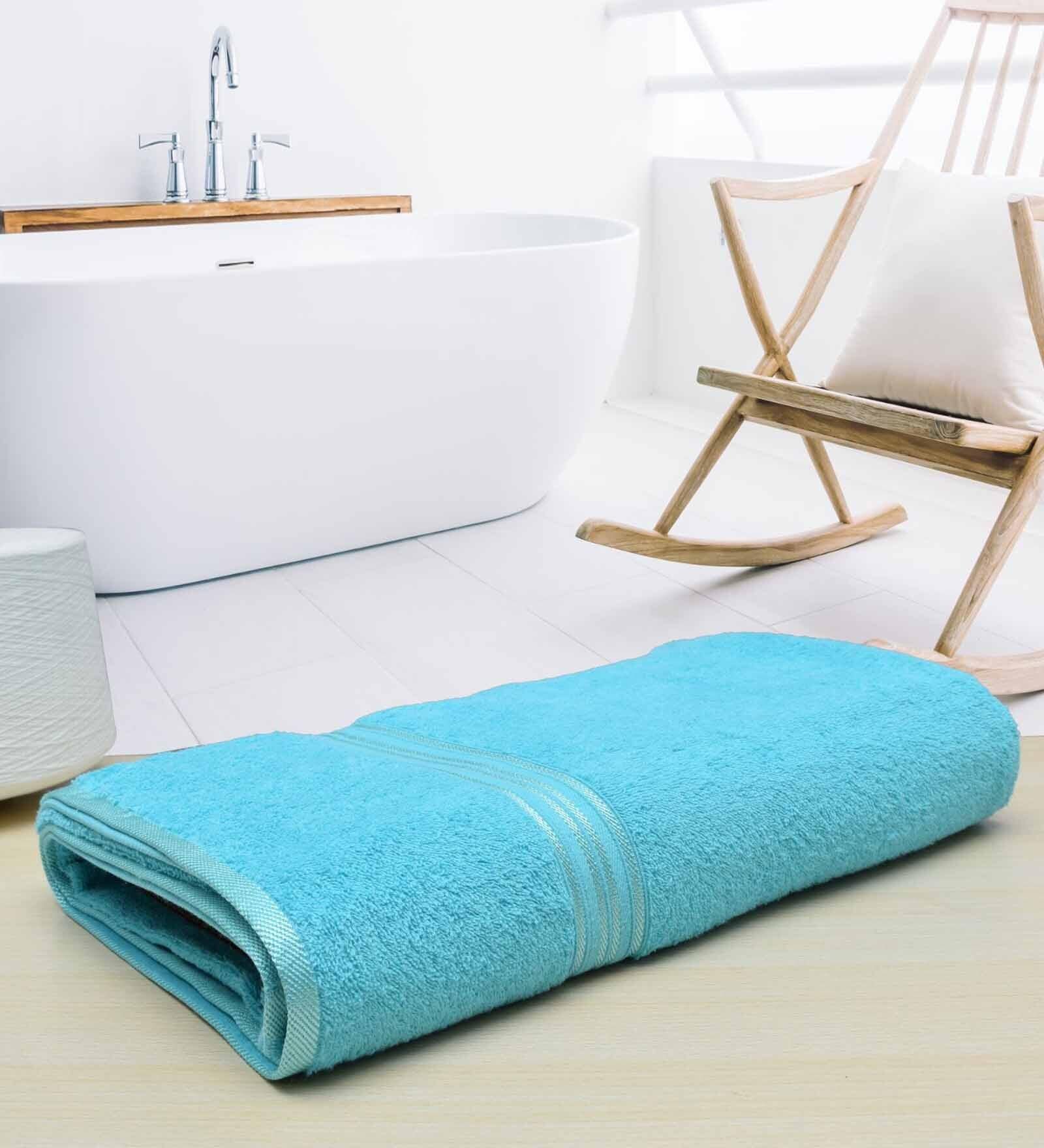 Aqua Solid 500 GSM Cotton Bath Towel