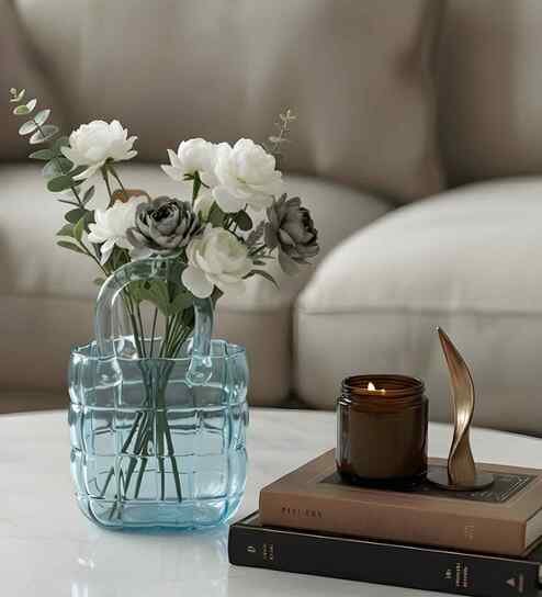 Aqua Couture Tote Glass Vase L
