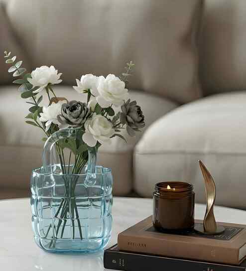 Aqua Couture Tote Glass Vase S