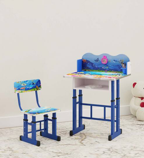 Aqua Kids Study Table in Blue Colour