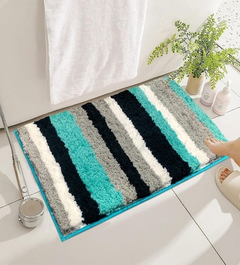 luxe home international Aqua Microfibre 16x24 Inches Lightweight Bath Mat-picture-32