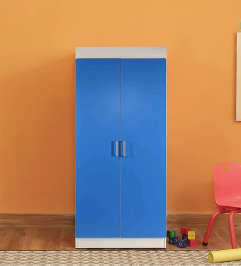 Buy Aqua Splash Two Door Wardrobe In White Blue Finish By Kids