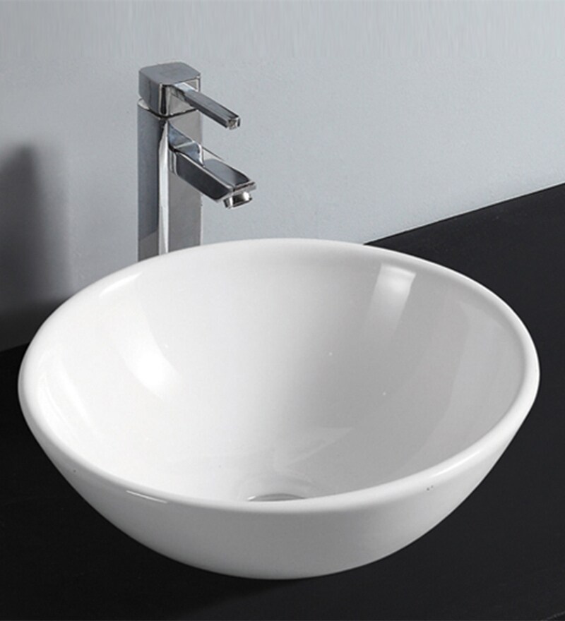 Buy Aquant White Ceramic Basin Model 4009 Online Wash Basins Bath Homeware Pepperfry Product