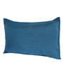 Aqua Solid 210TC Jute 17 x 27 Inches Pillow Covers (Set of 2)