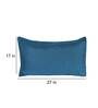 Aqua Solid 210TC Jute 17 x 27 Inches Pillow Covers (Set of 2)