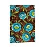 Floral (13x19) Aqua Blue & Brown Cotton (Set of 6) Placemat