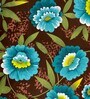 Floral (13x19) Aqua Blue & Brown Cotton (Set of 6) Placemat