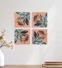 Aqua Ambrosia Flower Wall Art Set of 4
