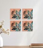 Aqua Ambrosia Flower Wall Art Set of 4