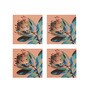 Aqua Ambrosia Flower Wall Art Set of 4