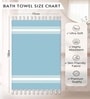 Aqua Blue Cotton Waffle Weave Bath Towel