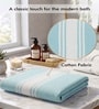 Aqua Blue Cotton Waffle Weave Bath Towel
