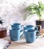 Aqua 150ml Blue Ceramic (Set of 4) Coffee Mug