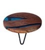 Aqua Blue Wood Handcrafted Cake Stand