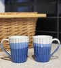 Aqua Chic 300ml Blue & White Ceramic (Set of 2) Coffee Mug