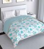 Aqua Cotton Floral 120 GSM Reversible Double Bed Dohar