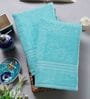 Aqua Solid 450 GSM Cotton Hand Towels (Set of 2)