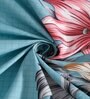 Aqua Floral 144 TC Microfiber Queen Sized Bedsheet With 2 Pillow Covers