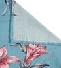 Aqua Floral 144 TC Microfiber Queen Sized Bedsheet With 2 Pillow Covers