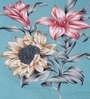 Aqua Floral 144 TC Microfiber Queen Sized Bedsheet With 2 Pillow Covers