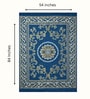 Aqua Floral Chenile 5 X 7 Feet Machine Made Carpet