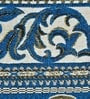 Aqua Floral Chenile 5 X 7 Feet Machine Made Carpet