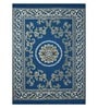 Aqua Floral Chenile 5 X 7 Feet Machine Made Carpet