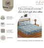 Aqua Glace Cotton Paisley Print Elastic Fitted King Bedsheet With 2 Pillow Covers
