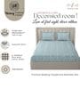 Aqua Glace Cotton Paisley Print Elastic Fitted King Bedsheet With 2 Pillow Covers
