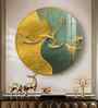 Aqua Gold Acrylic Round Wall Art
