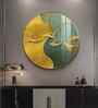 Aqua Gold Acrylic Round Wall Art