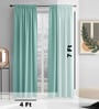 Aqua lightweight Satin Solids 7ft Light Filtering Rod Pocket Door Curtains (2 Pcs)
