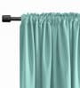 Aqua lightweight Satin Solids 8ft Light Filtering Rod Pocket Long Curtains (2 Pcs)